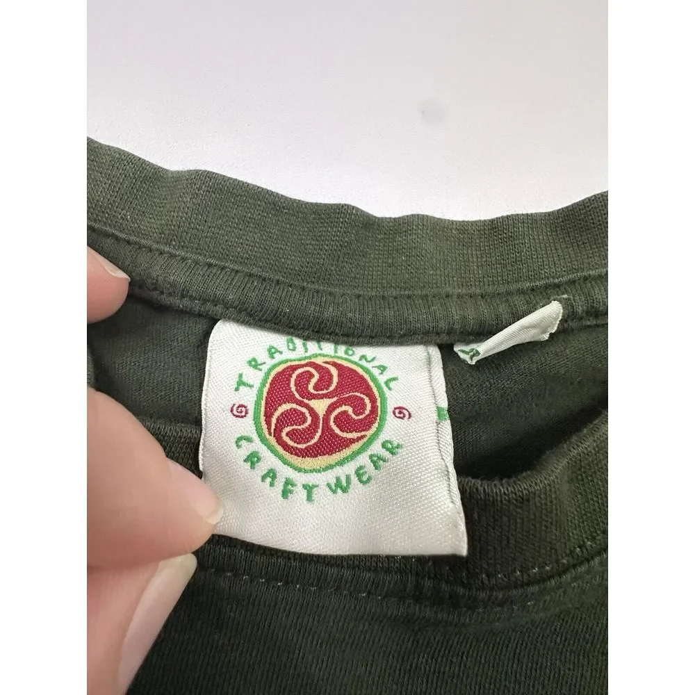 Vtg Ireland Destination T-Shirt Green‎ Graphic Y2K Vibe XL